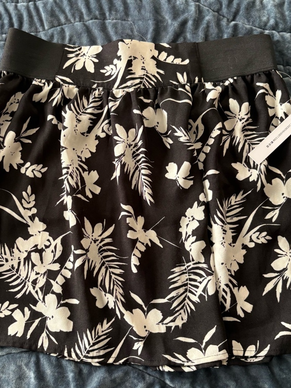 Floral Skirt with Elastic Waistband